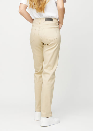 Regular-Jeans für Damen in Beige, Farbe Gazelles. Seitenansicht an einem Model.