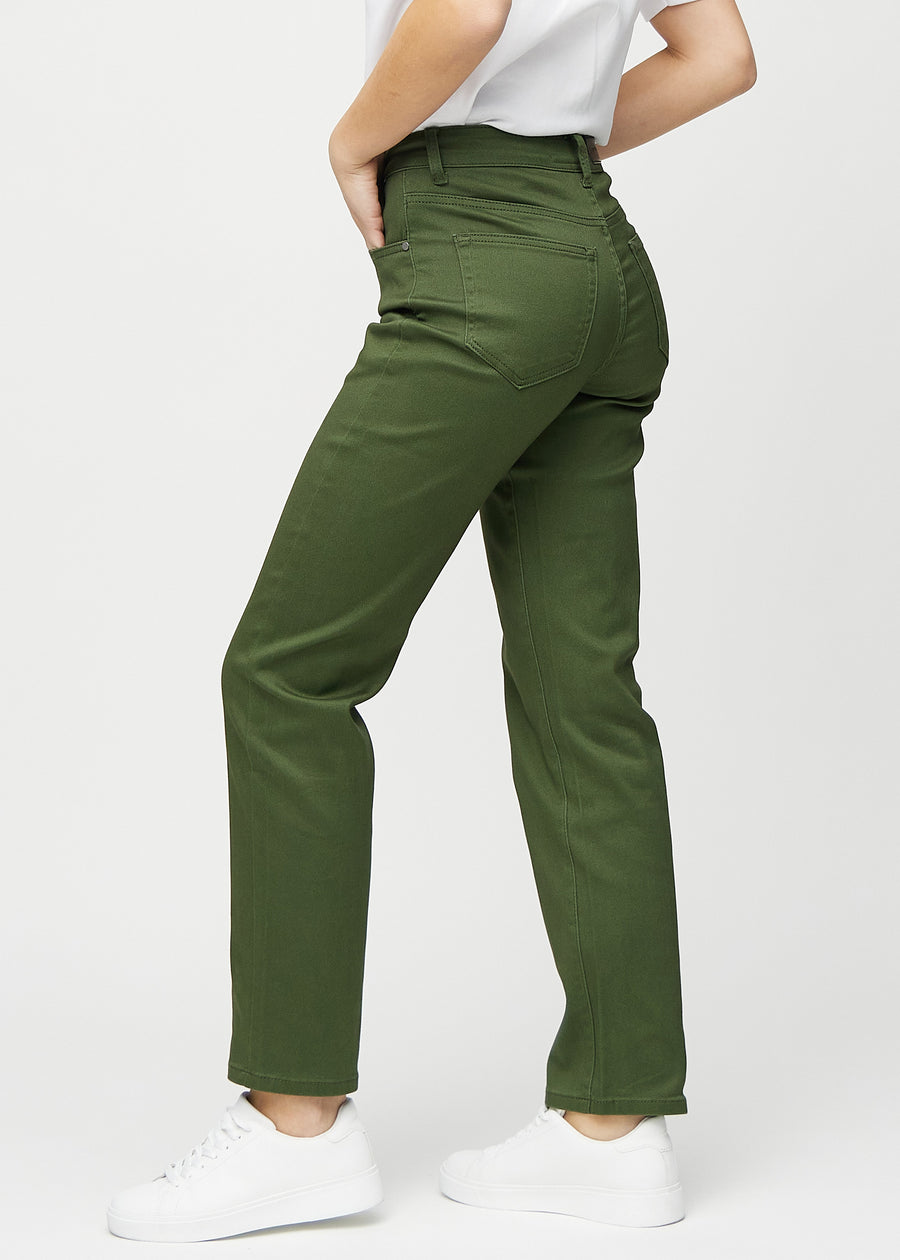 Regular-Jeans für Damen in Dunkelgrün, Farbe Renewals. Seitenansicht an einem Model.